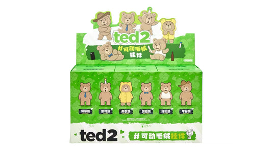 Pop Mart Ted2 Teddy Bear Action Plush Pendant Series Sealed Case (6 Blind Boxes)
