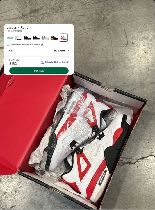 Jordan 4 Red Cement SZ 6Y