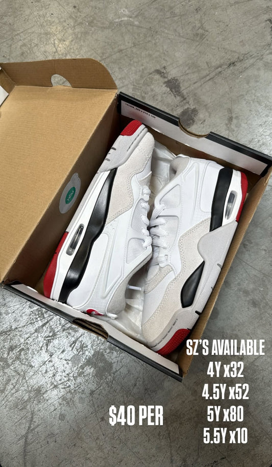 Jordan 4 RM White Black Neutral Grey Varsity Red (GS)~4