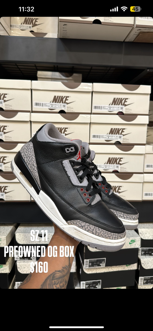Jordan 3 Black Cement SZ 11