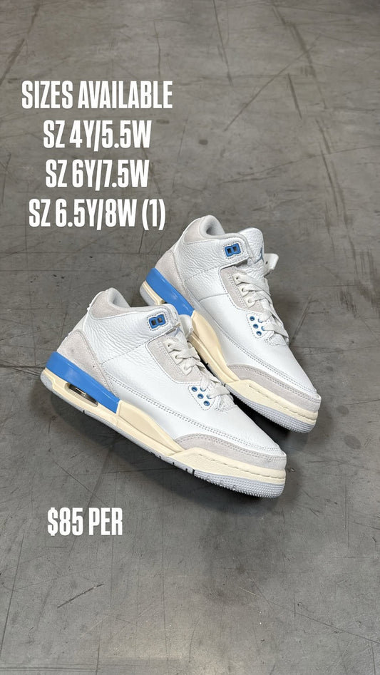 (3) Jordan 3 Lucky Short SZ 4Y,6Y & 6.5Y