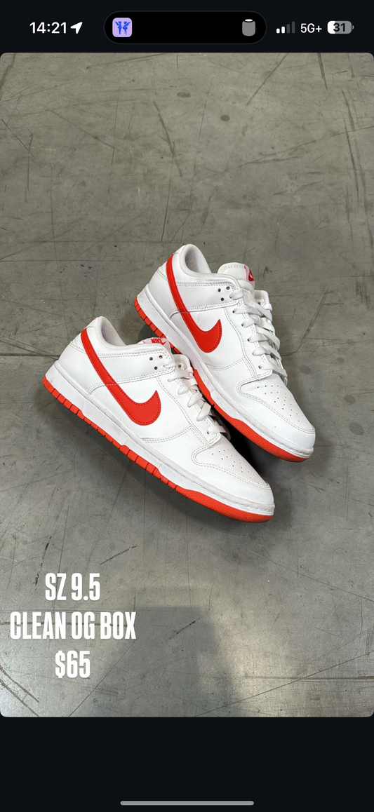 (2) Nike Dunk Low Picante Red SZ 9.5 + Nike SB Dunk Low Electric Safari SZ 9