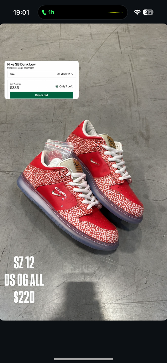 Nike SB Dunk Low Stingwater Magic Mushroom SZ 12