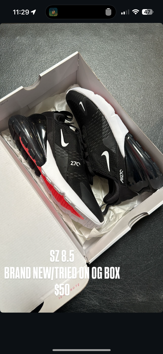 Nike Air Max 270 Black White SZ 8.5