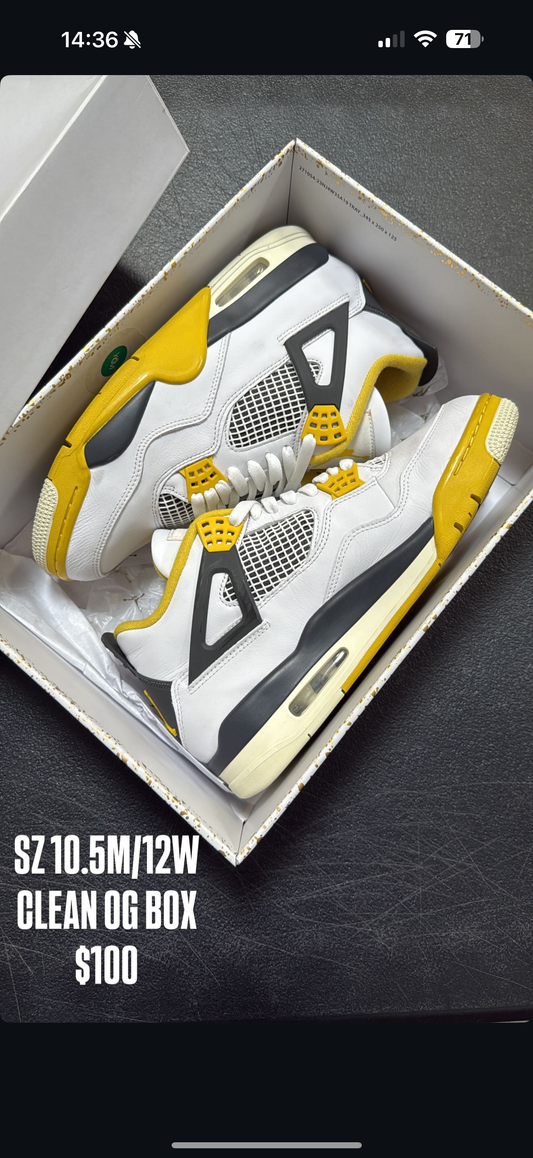 Jordan 4 Yellow Sulfur SZ 10.5M/12W