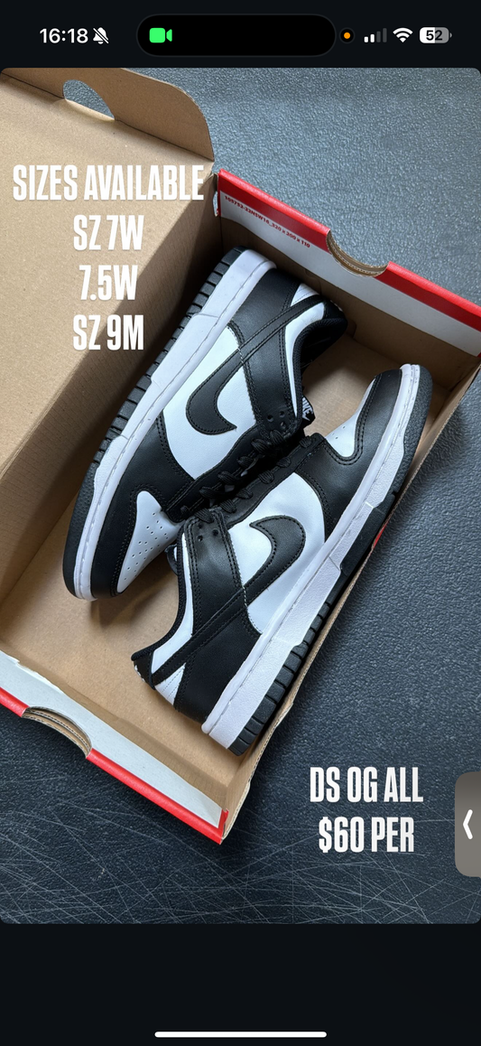 Nike Dunk Low Panda SZ 9