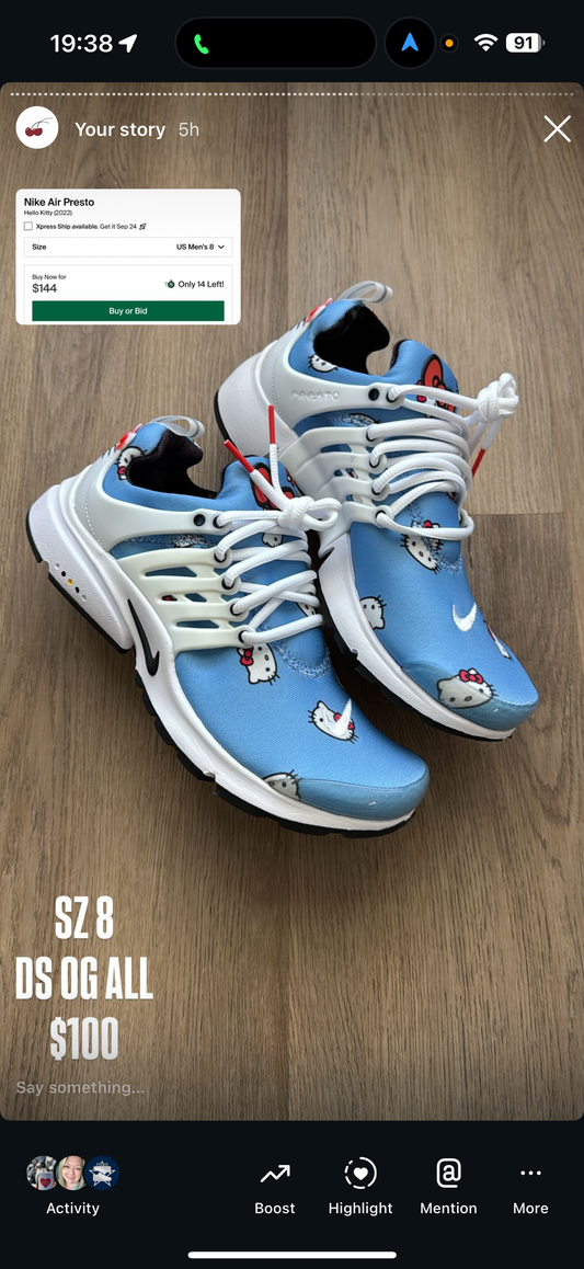 (2) Nike Presto Hello Kitty SZ 8 + Yeezy Turtledove SZ 7