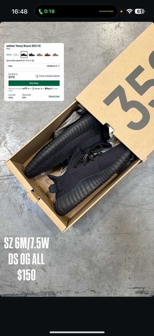 (2) Yeezy 350 Steel Grey SZ 10.5 + Yeezy 350 Onyx SZ 6