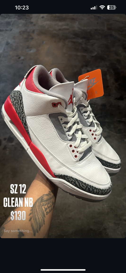 Jordan 3 Fire Red SZ 12
