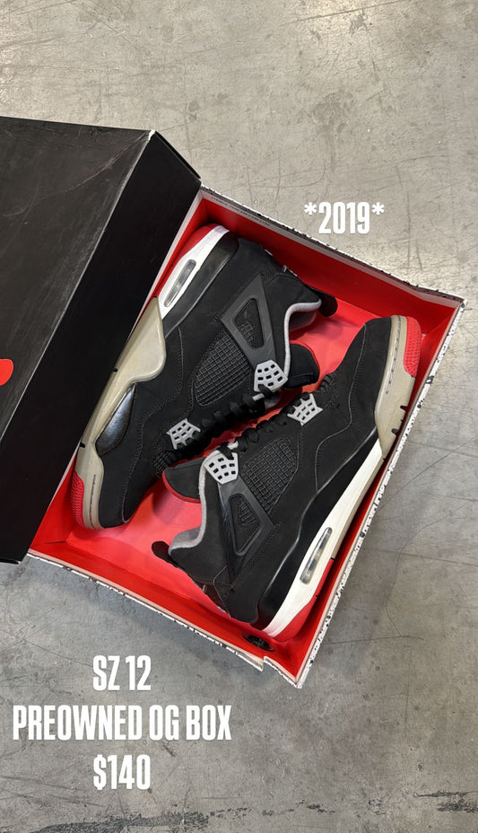 (2) 2019 Jordan 4 Bred SZ 12 + Jordan 12 CNY SZ 9