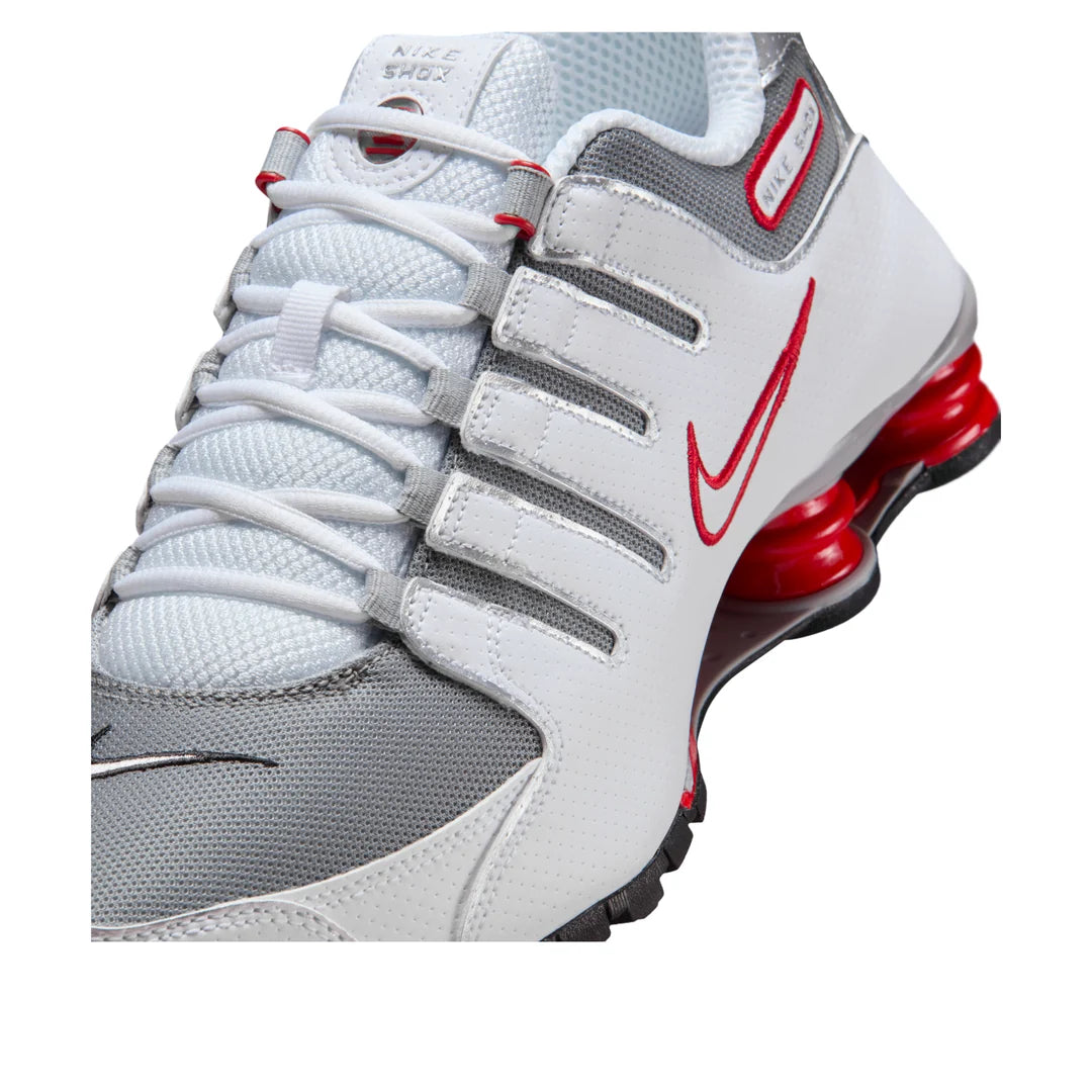 Nike Shox NZ White Red Metallic Silver