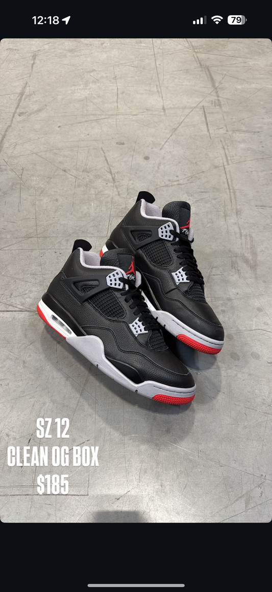 Jordan 4 Bred Reimagined SZ 12