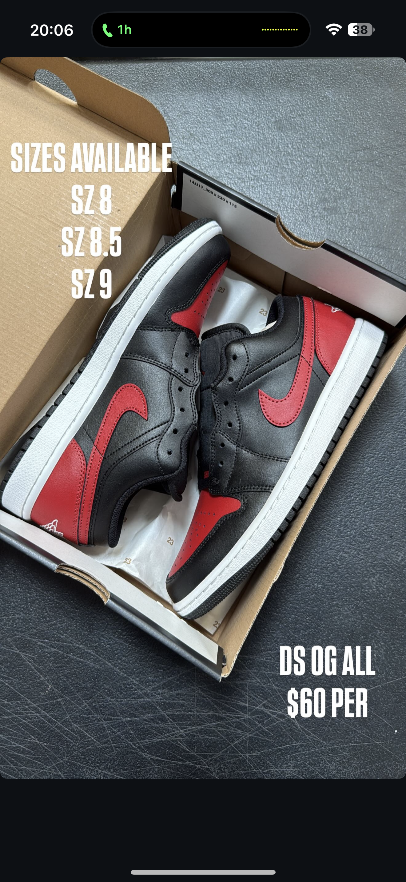 Jordan 1 Low Bred Twist SZ 8.5