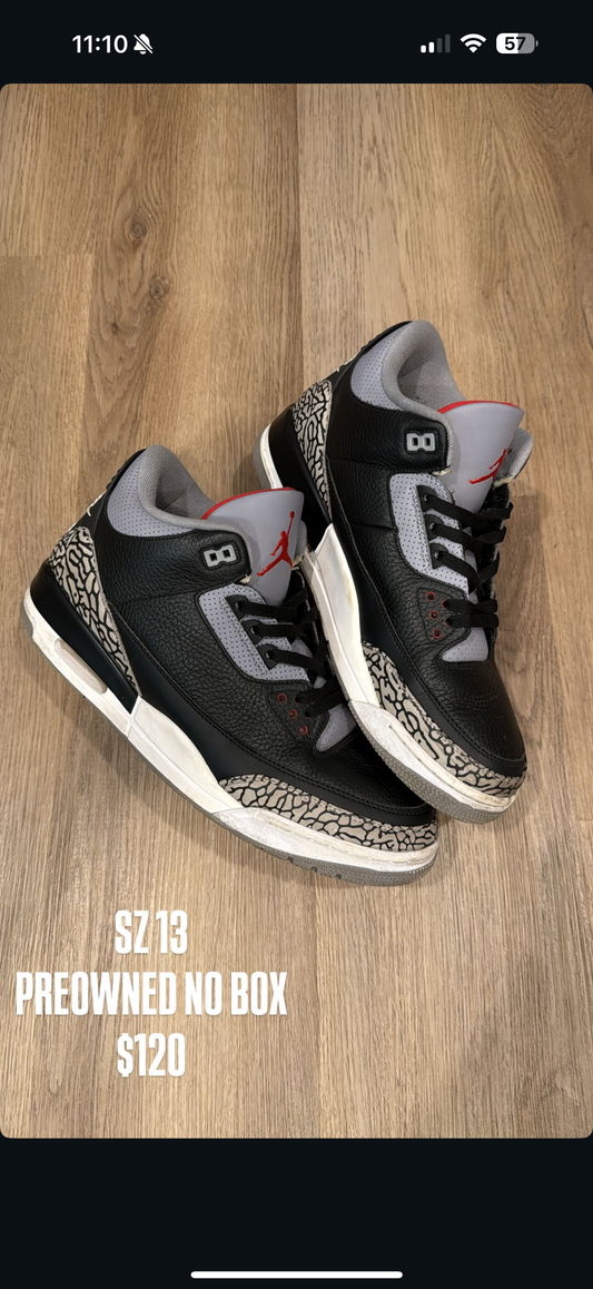 Jordan 3 Black Cement SZ 13