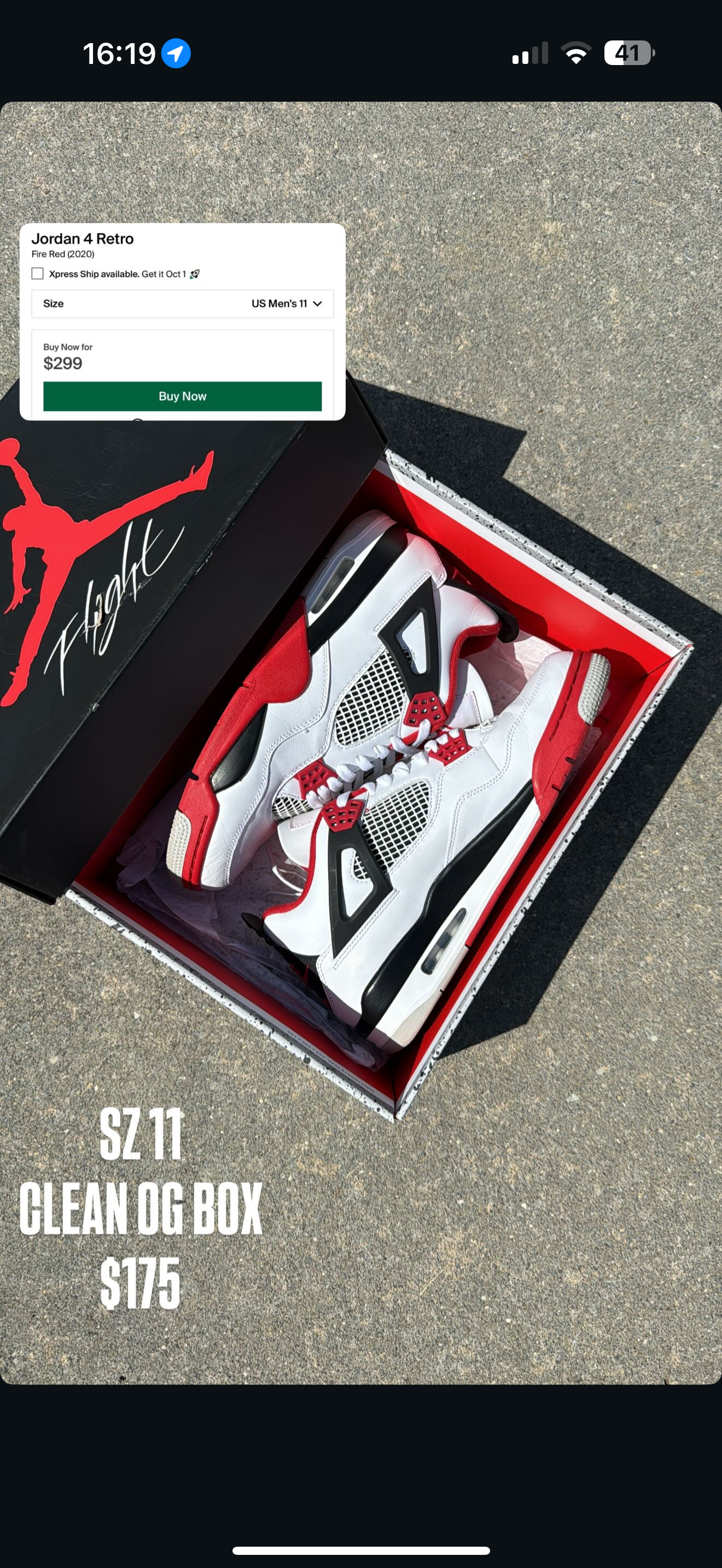 Jordan 4 Fire Red SZ 11