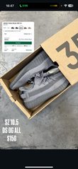 (2) Yeezy 350 Steel Grey SZ 10.5 + Yeezy 350 Onyx SZ 6