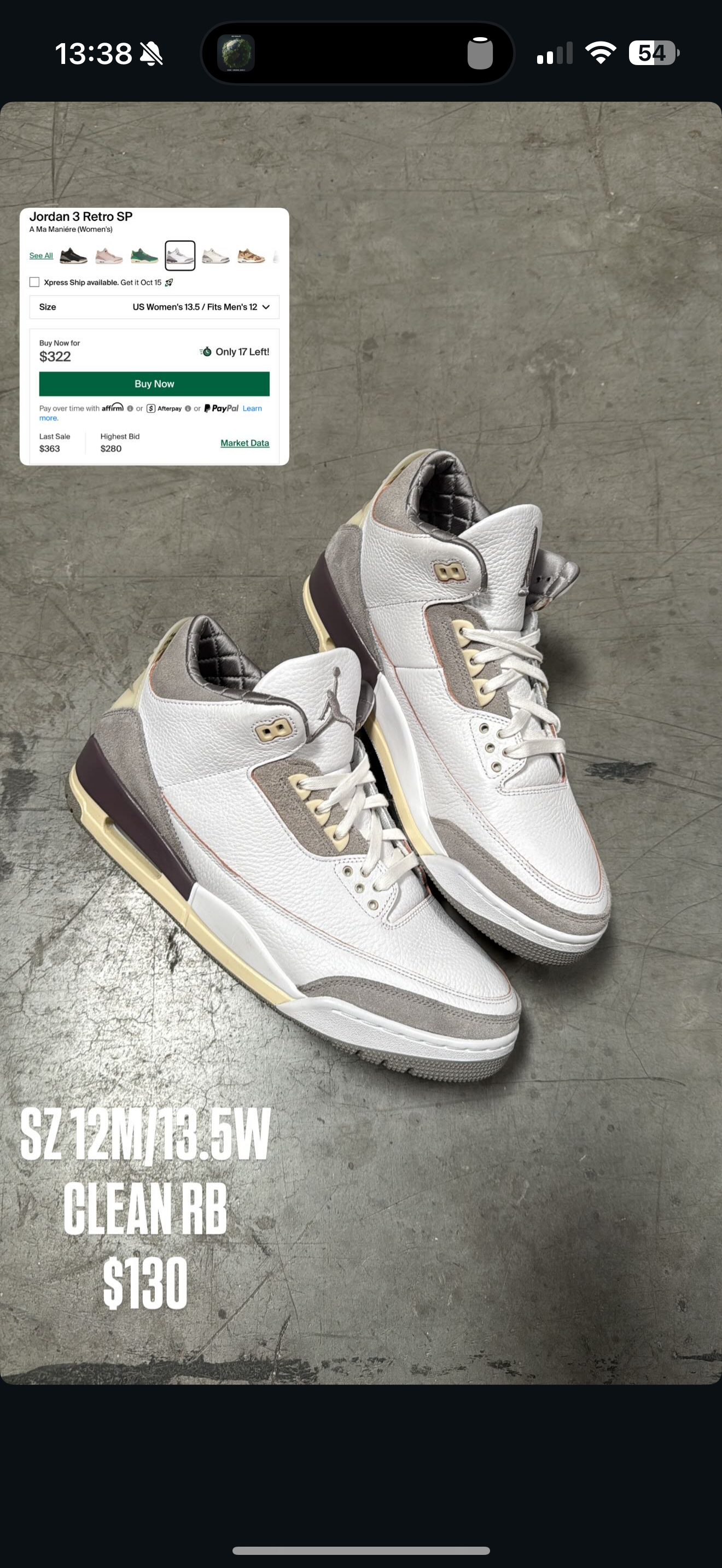 Jordan 3 A Ma Maniere SZ 12M