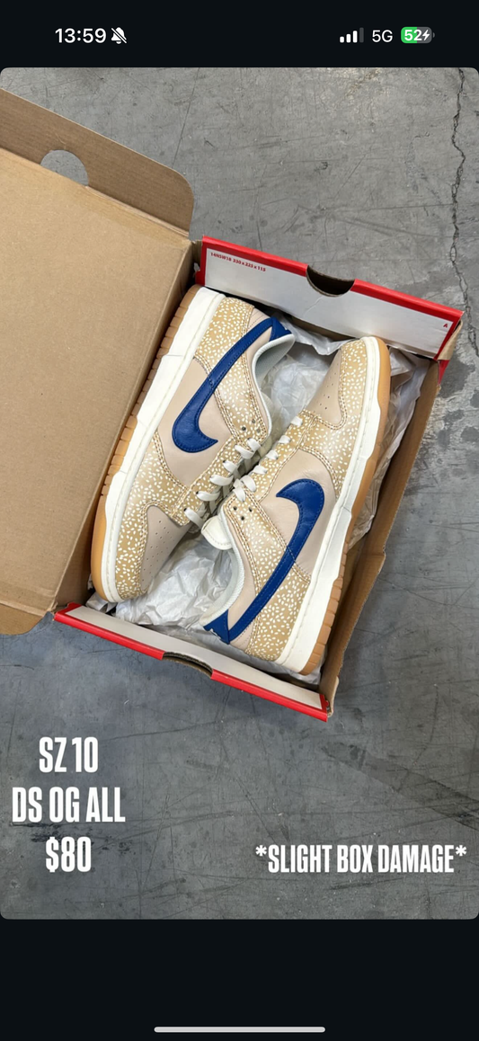 (2) Nike SB Dunk High Kebab SZ 10.5 + Nike Dunk Low Sesame SZ 10