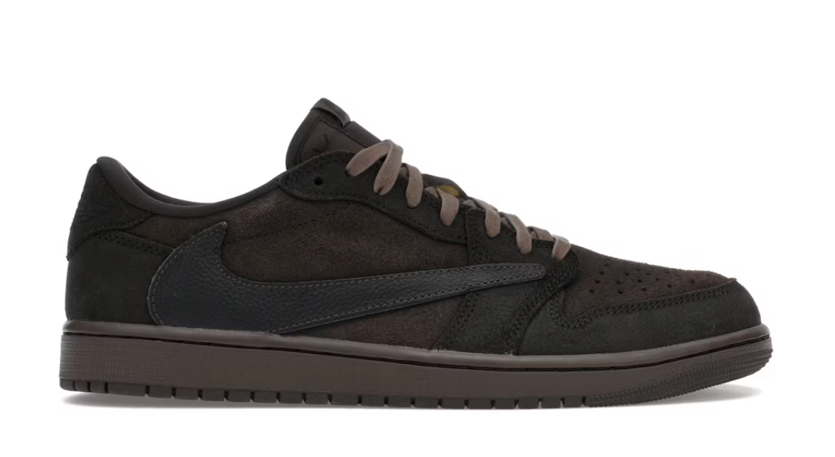 Jordan 1 Retro Low OG SP Travis Scott Velvet Brown SZ 8M / 9.5W (Box damaged)