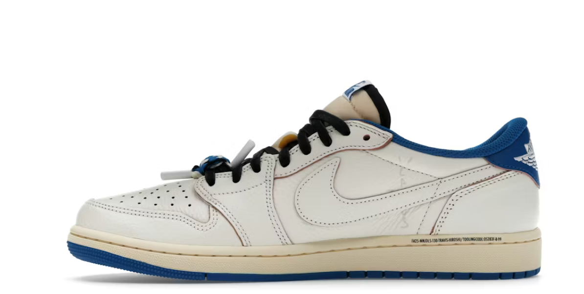 Jordan 1 Retro Low OG SP Fragment x Travis Scott Sail Military Blue SZ 10M / 11.5W