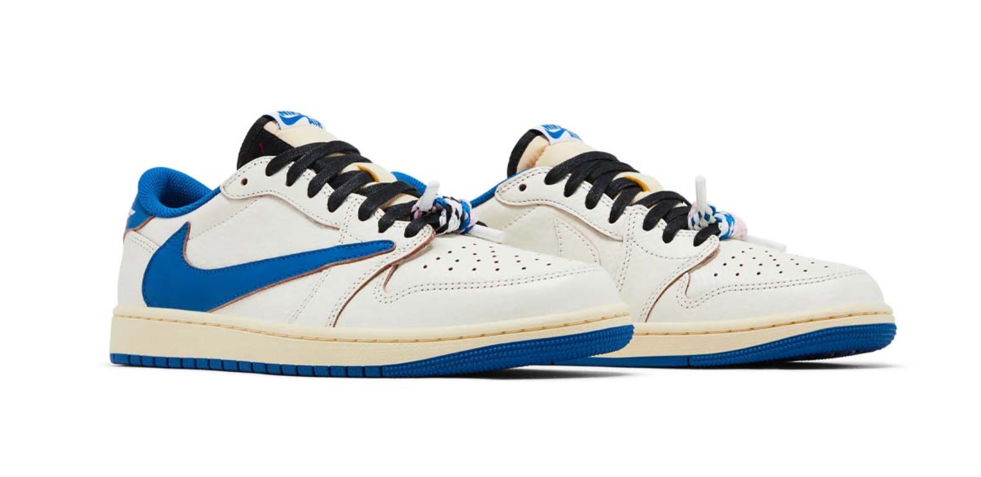 Jordan 1 Retro Low OG SP Fragment x Travis Scott Sail Military Blue SZ 10M / 11.5W