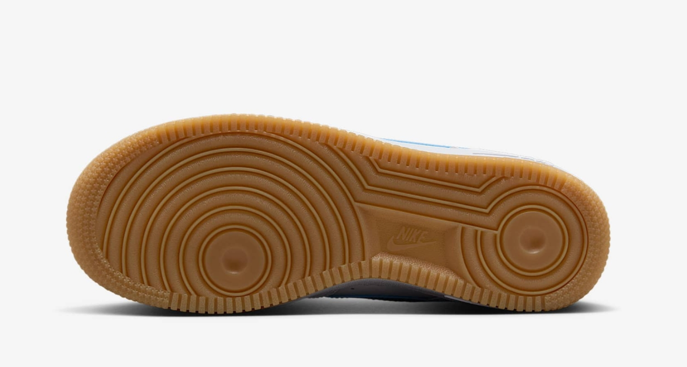 Nike Air Force 1 Low White Gum Light Brown Blue Beyond (GS) SZ 5Y / 6.5W
