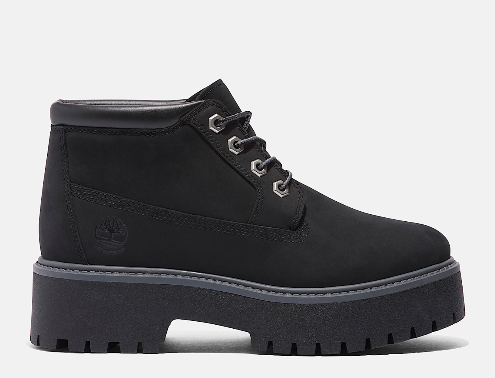 Timberland Black Stone Street Platform Waterproof Chukka Boot SZ 5.5M / 7W