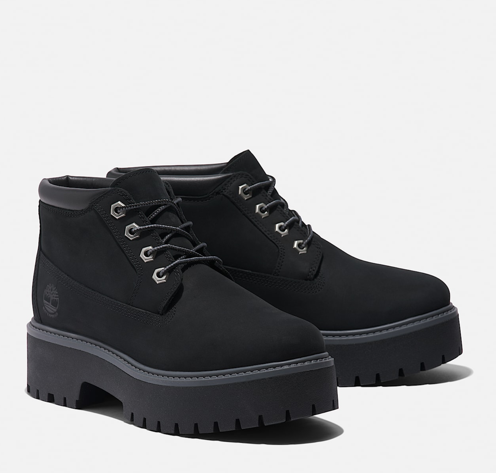 Timberland Black Stone Street Platform Waterproof Chukka Boot SZ 5.5M / 7W
