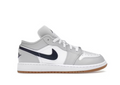 Jordan 1 Low White Neutral Grey Gum Midnight Navy (GS) SZ 7Y / 8.5W
