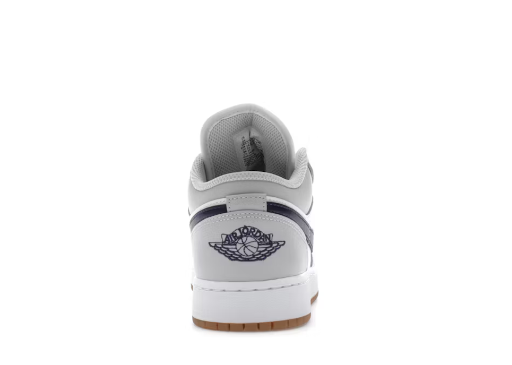 Jordan 1 Low White Neutral Grey Gum Midnight Navy (GS) SZ 7Y / 8.5W