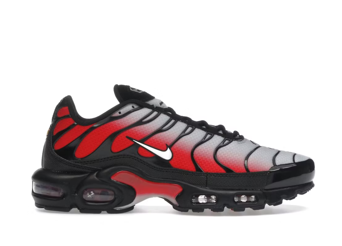 Nike Air Max Plus Pure Platinum University Red Black White SZ 9M / 10.5W