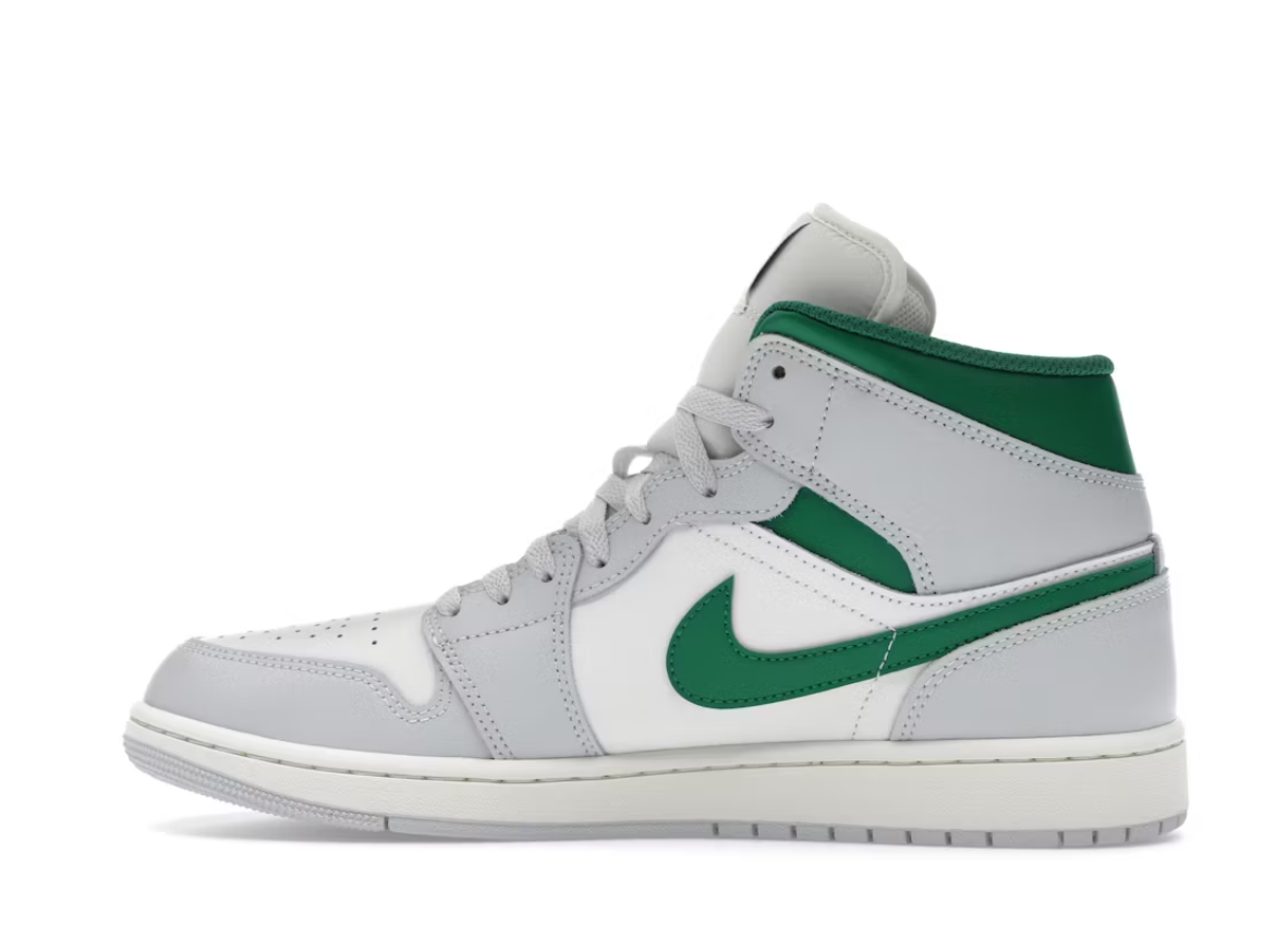 Jordan 1 Mid White Pure Platinum Pine Green SZ 9M / 10.5W