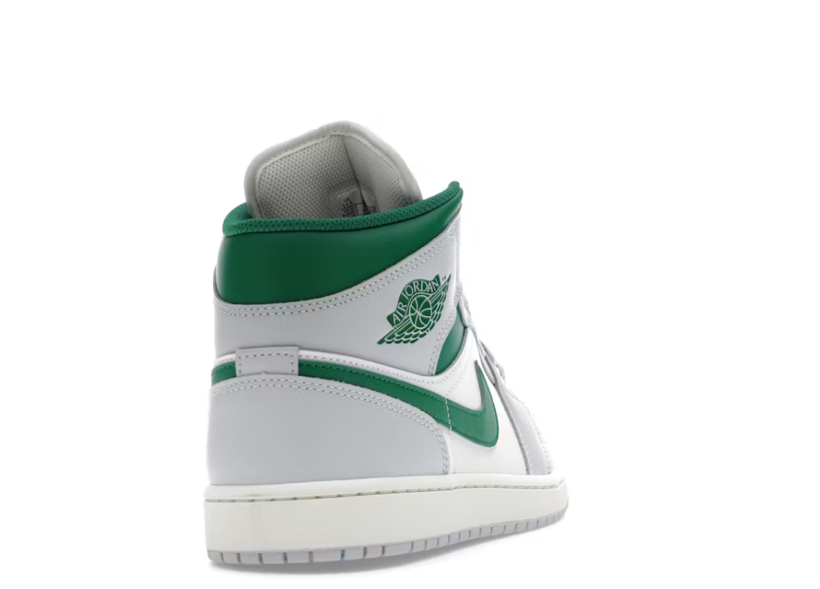 Jordan 1 Mid White Pure Platinum Pine Green SZ 9M / 10.5W